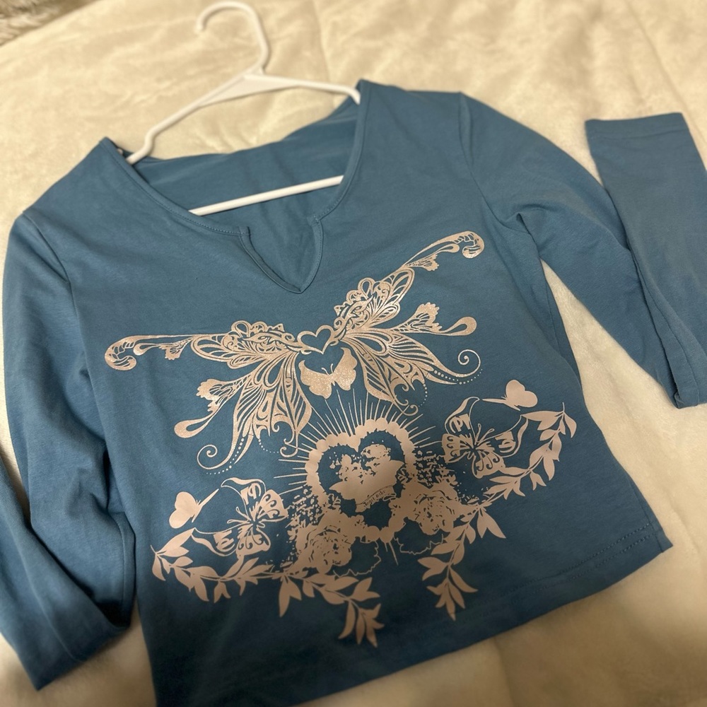 Vintage Long sleeve Blue Shirt.